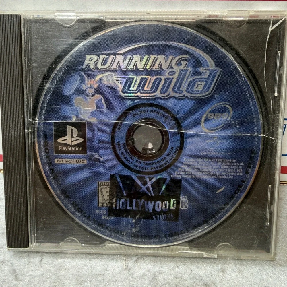 989 Studios Running Wild PS1 N/A Blue Animal Racing Game 1998 VTG